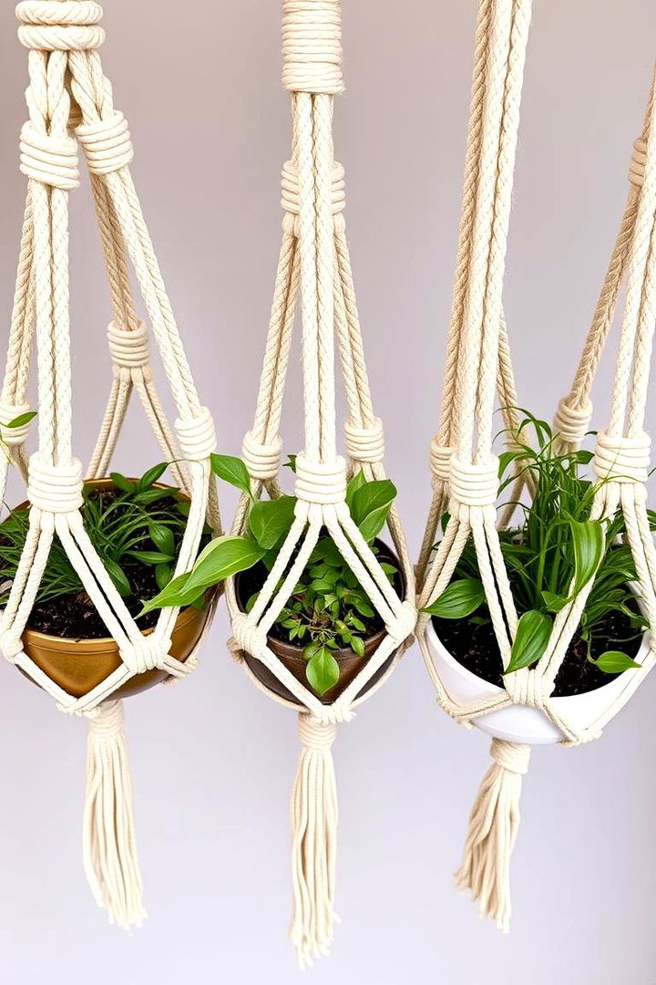 Hanging Macrame Planters - 22 Garden Decor Ideas