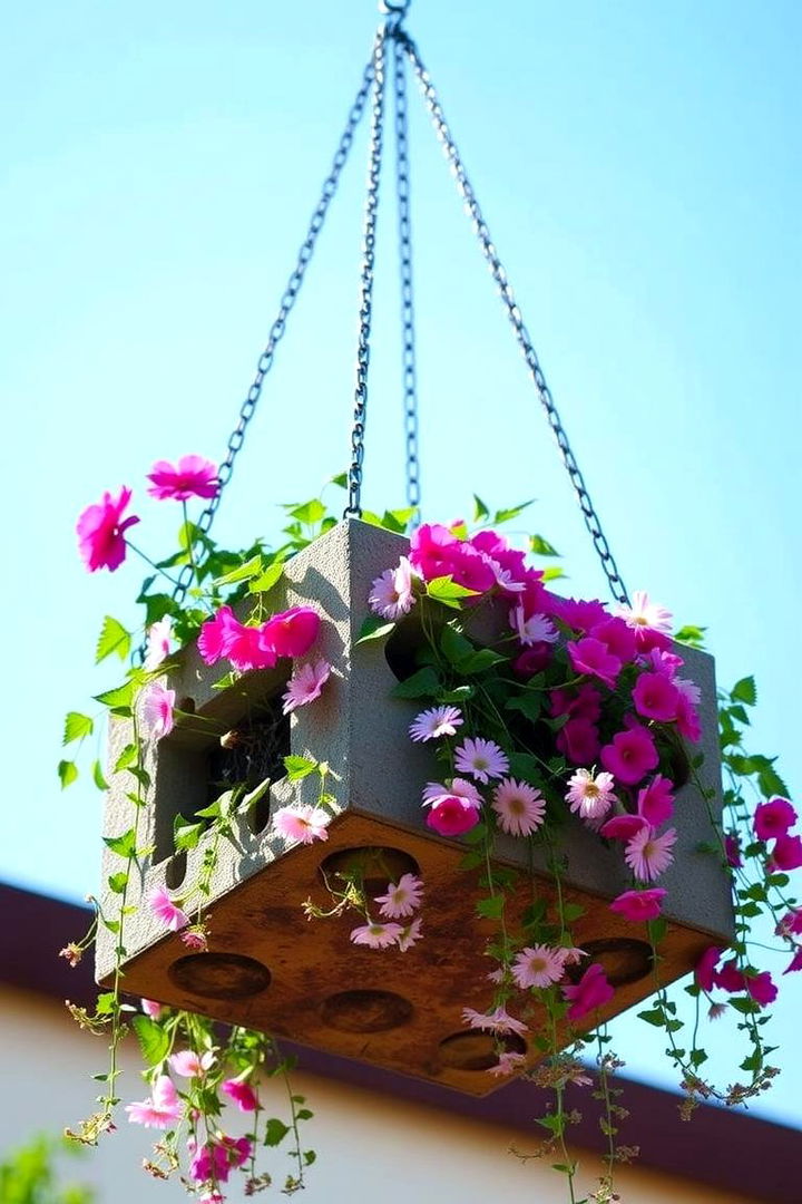 Hanging Planter - 22 Cinder Block Garden Ideas
