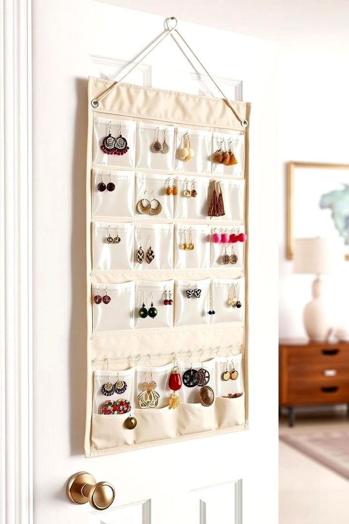 Hanging Pockets Organizer - 22 Earring Storage Ideas