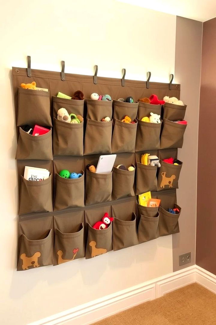 Hanging Storage Pockets for Lightweight Toys - 22 Living Room Toy Storage Ideas