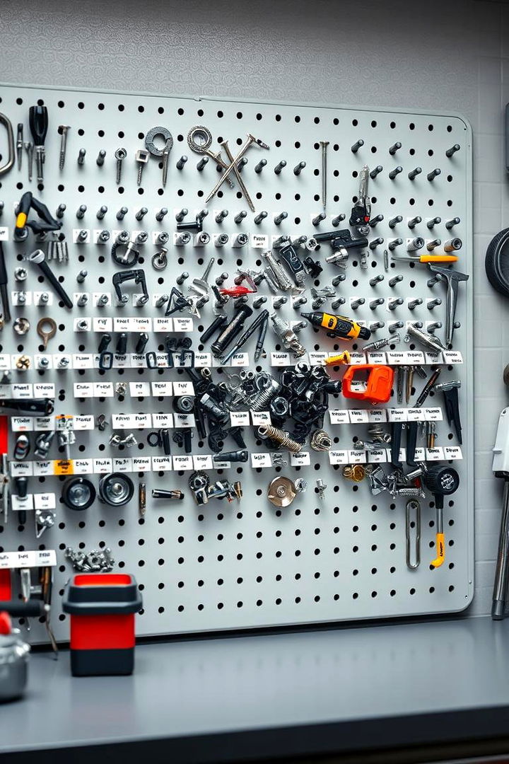 Hardware and Fasteners Organizer Pegboard - 22 Pegboard Ideas