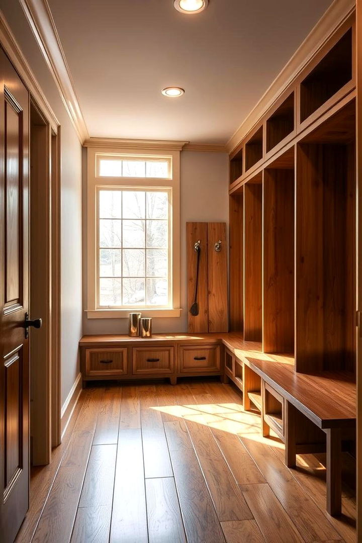 Hardwood Charm and Warmth - 22 Mudroom Floor Ideas