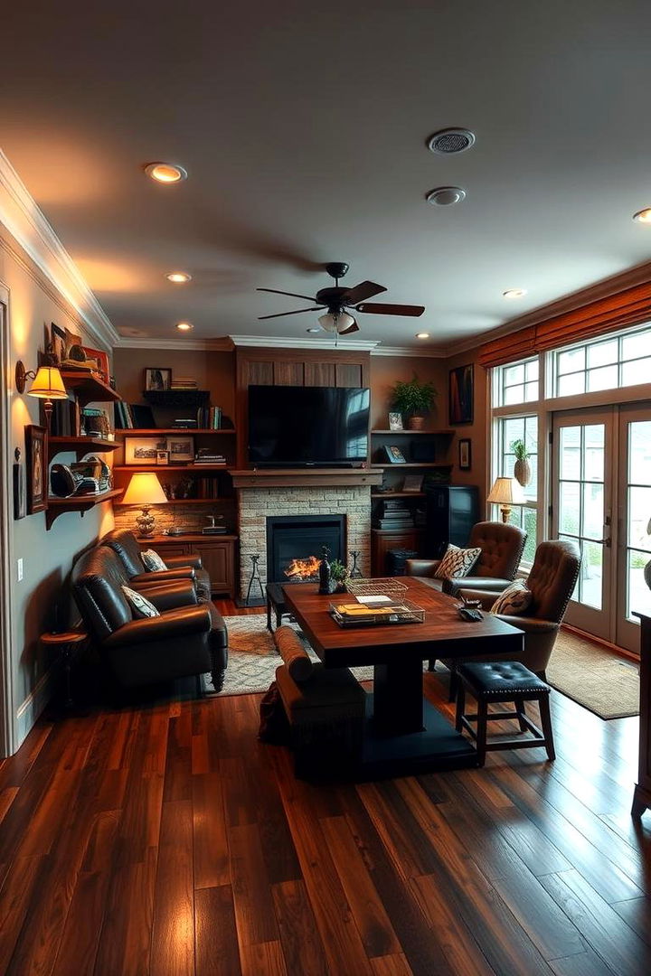 Hardwood Elegance - 22 Man Cave Flooring Ideas