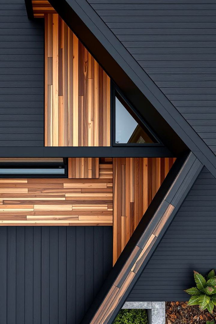 Harmonious Architectural Balance - 22 Black House With Cedar Accents