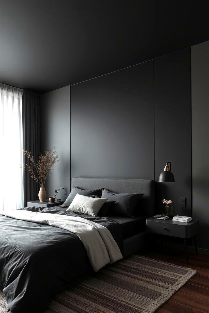 Harmonious Balance of Color and Form - 22 Matte Black Bedroom Ideas