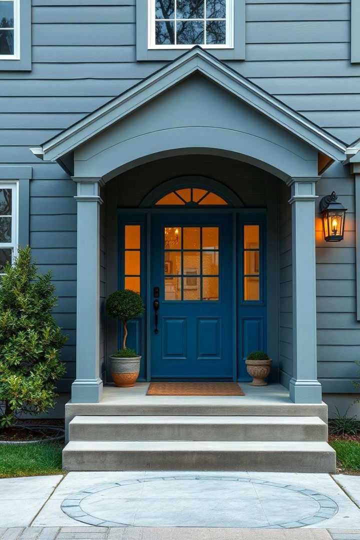 Harmonious Blend - 22 Grey House With Blue Door Ideas