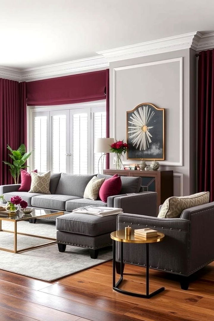 Harmonious Burgundy and Neutral Palette - 22 Burgundy Living Room Ideas