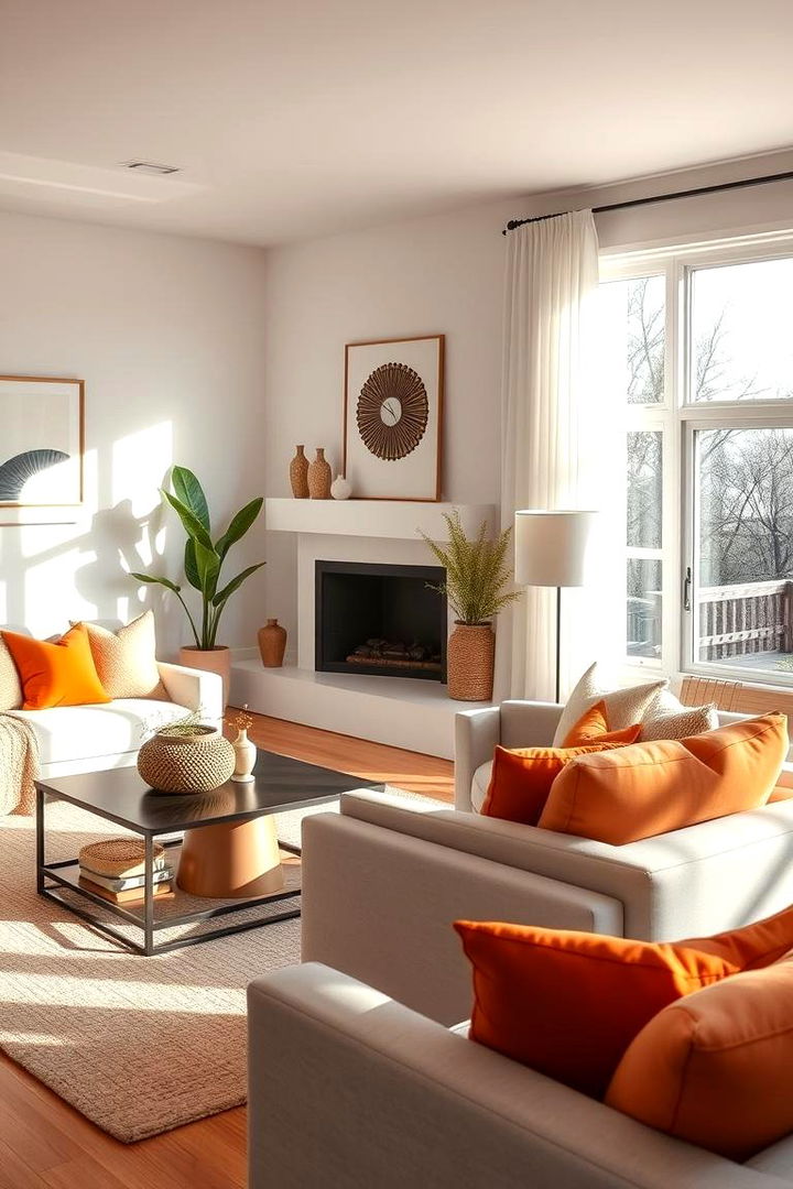 Harmonious Burnt Orange and Neutral Palette - 22 Burnt Orange Living Room Ideas