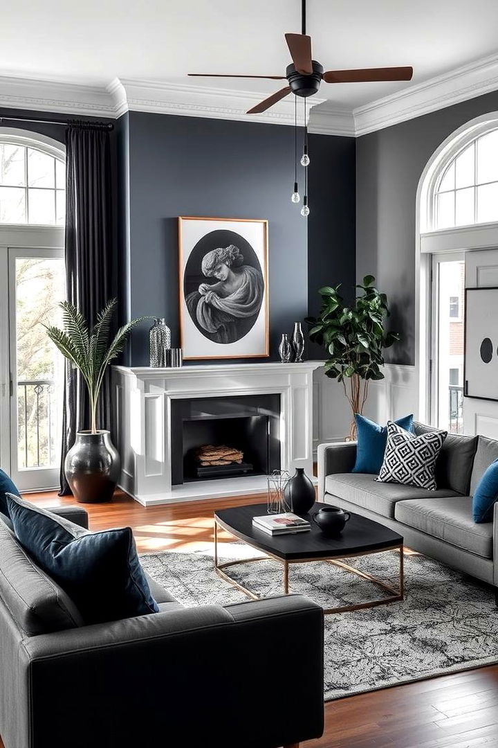 Harmonious Color Balance - 22 Black and Blue Living Room Ideas