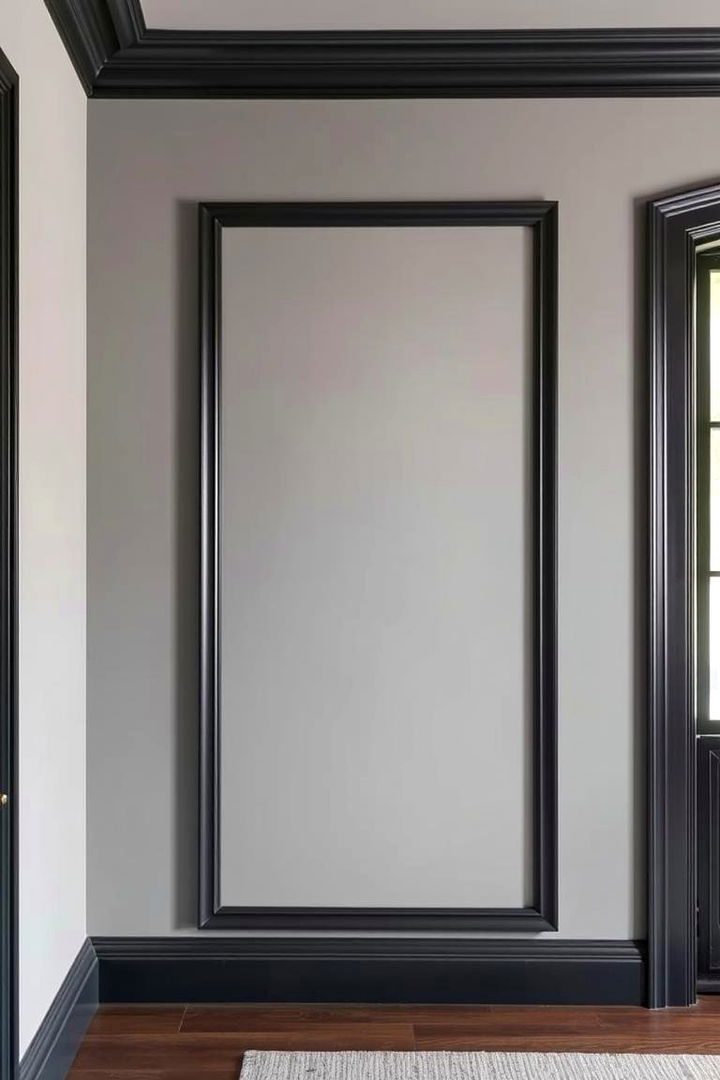 Harmonious Color Balances - 22 Living Room With Grey Walls and Black Trim