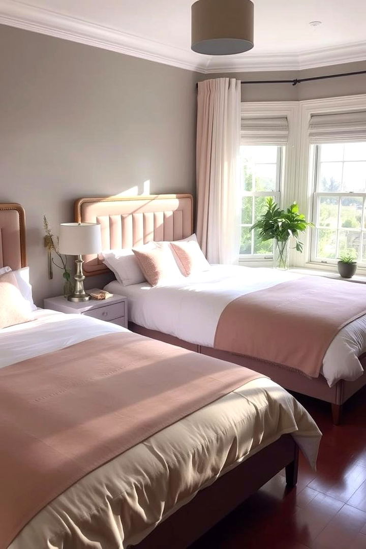 Harmonious Color Coordination - 22 2 Beds in One Small Room Ideas