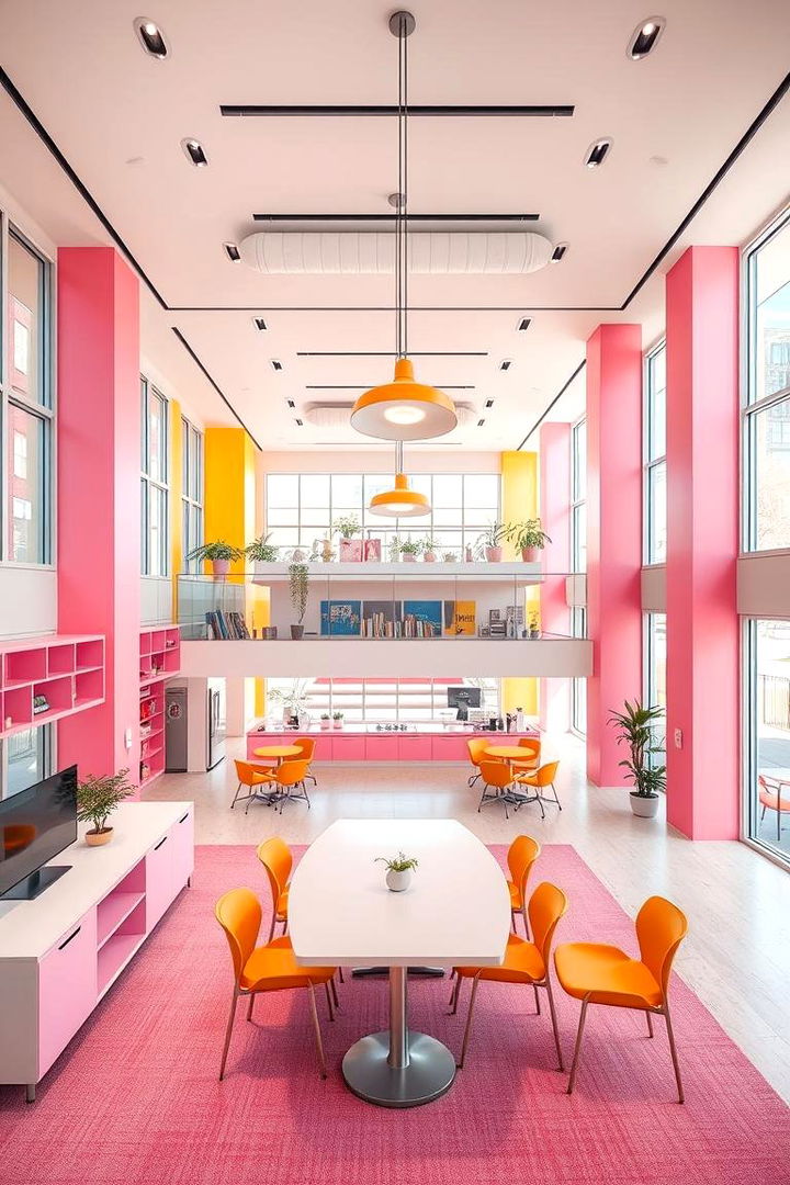 Harmonious Color Pairing in Multi Functional Areas - 22 How to Decorate With Yellow and Pink