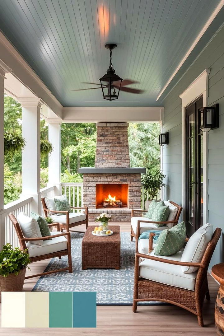 Harmonious Color Schemes - 22 Screened-in Porch With Fireplace Ideas
