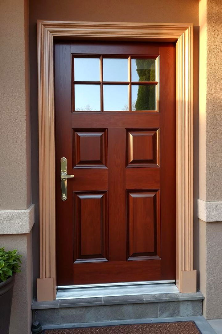 Harmonious Contrast Detailing - 22 Brown Front Door Ideas