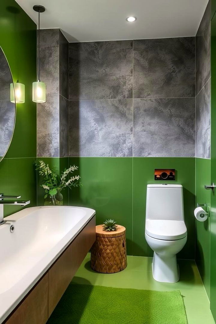 Harmonious Contrast in Design - 22 Green and Grey Bathroom Ideas