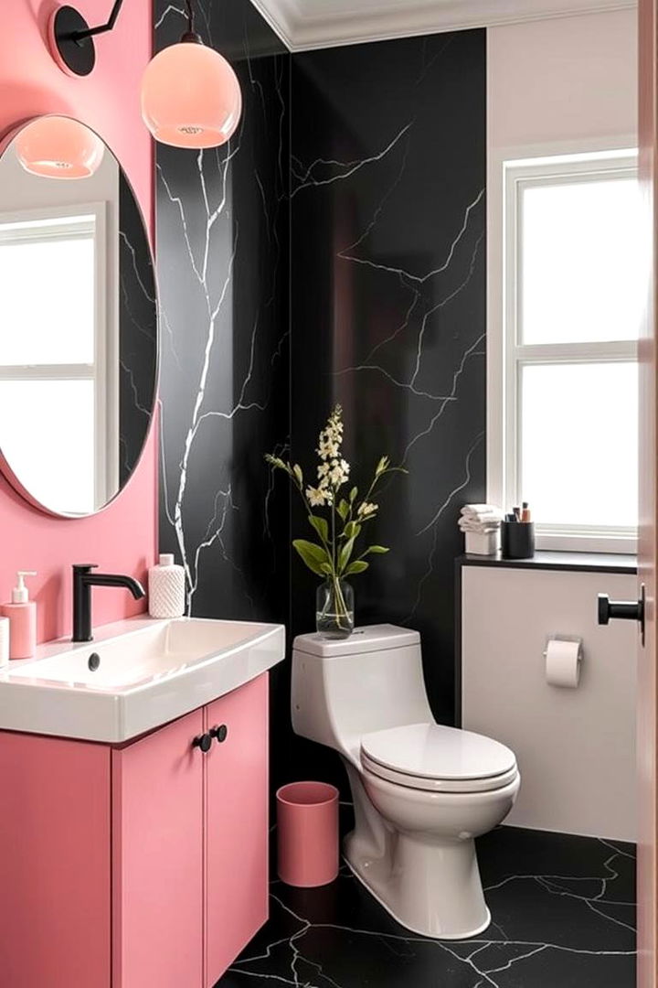 Harmonious Design Fusion - 22 Pink and Black Bathroom Ideas