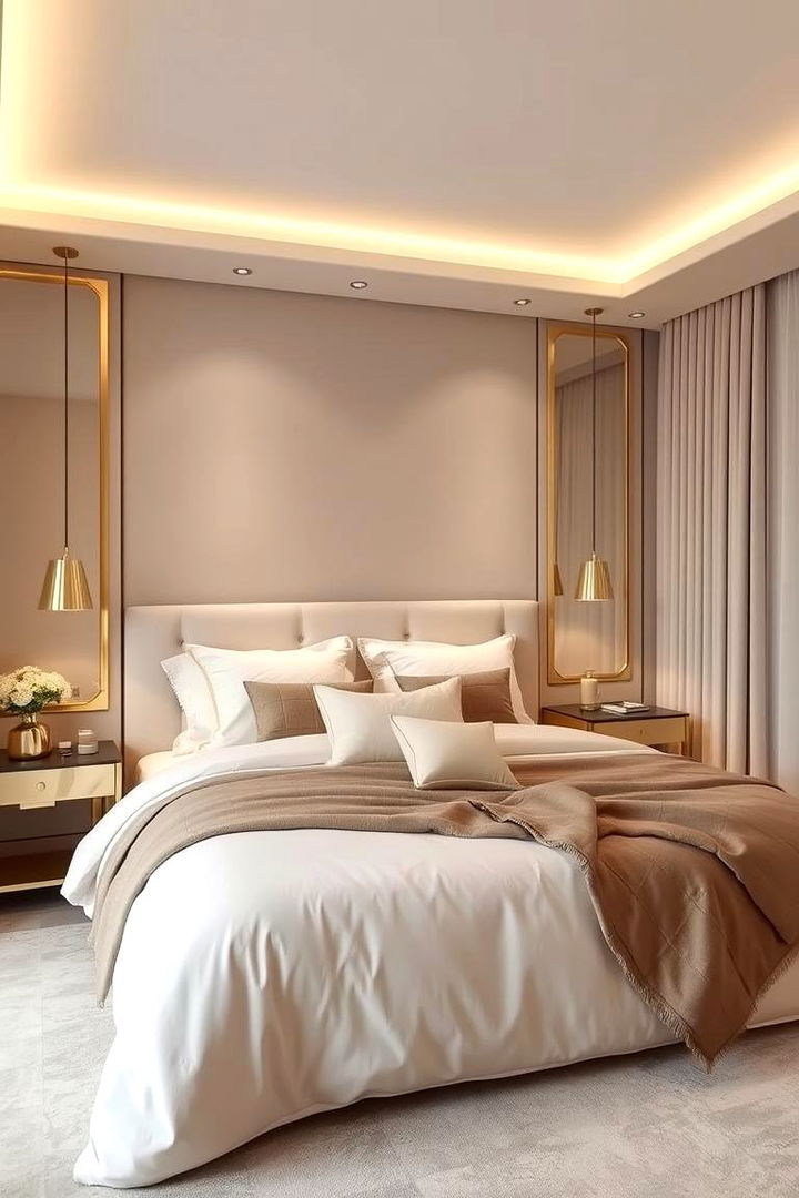 Harmonious Gold and Neutrals - 22 Gold Bedroom Ideas