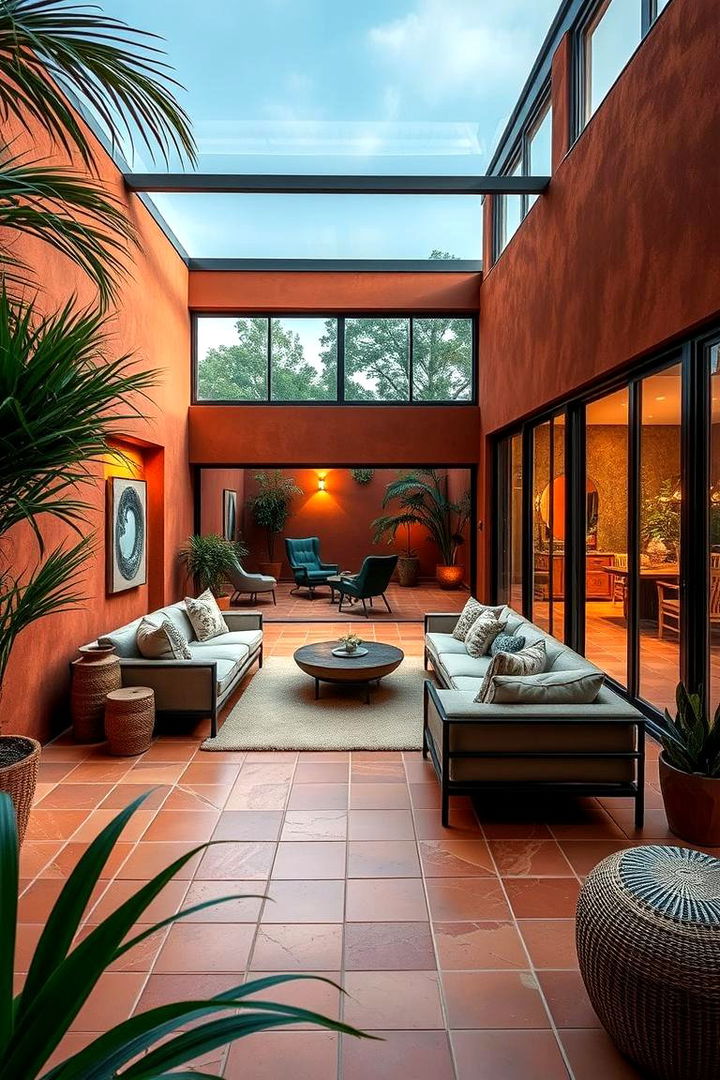 Harmonious Indoor Outdoor Flow - 22 terracotta living room ideas