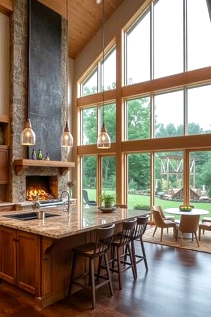 Harmonious Indoor Outdoor Vibes - 22 Kitchens With Fireplaces