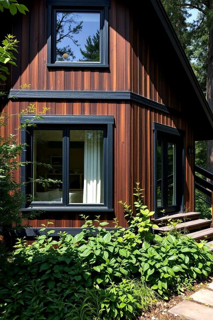 Harmonious Landscape Integration - 22 Dark Brown House With Black Trim