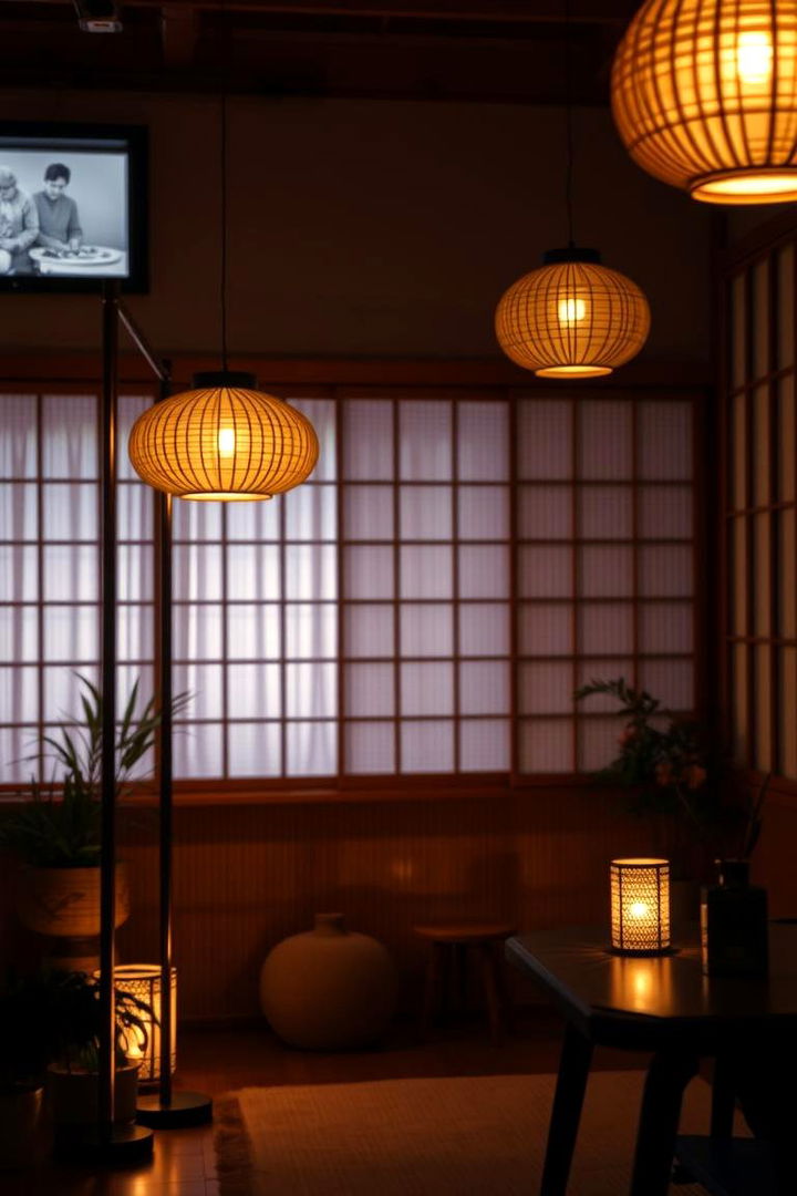 Harmonious Lighting for Subdued Elegance - 22 Japandi Living Room Ideas