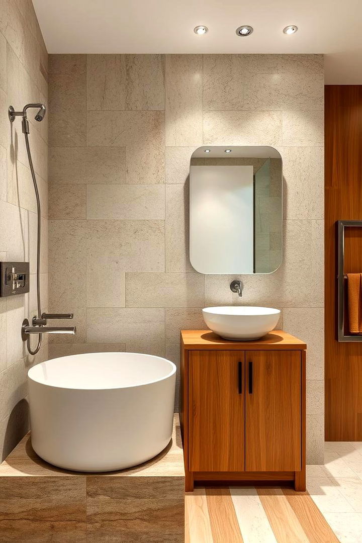 Harmonious Material Combinations - 22 Mid-century Modern Bathroom Ideas