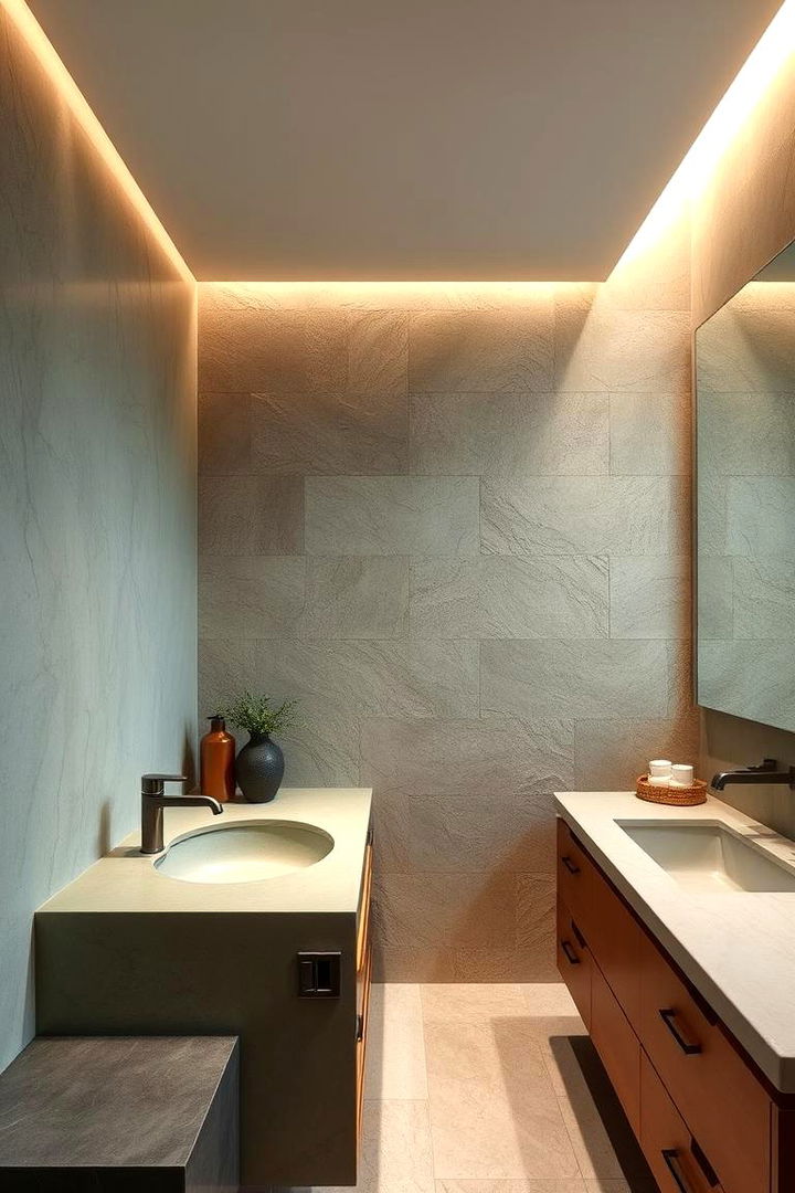 Harmonious Mix of Textures - 22 Sage Green Bathroom Ideas