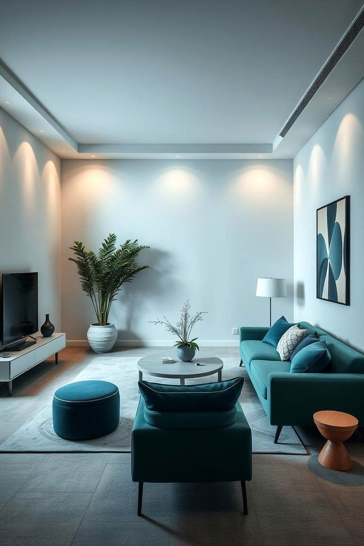 Harmonious Monochrome Fusion - 22 blue and green bedroom ideas