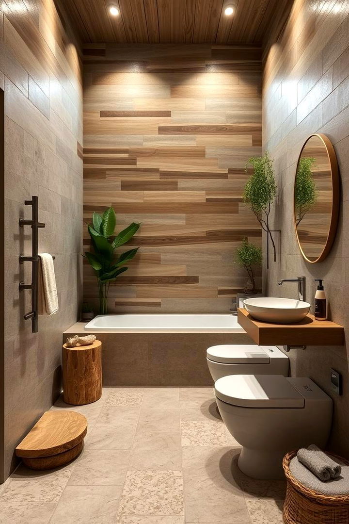 Harmonious Natural Elements - 22 Travertine Tile Bathroom Ideas