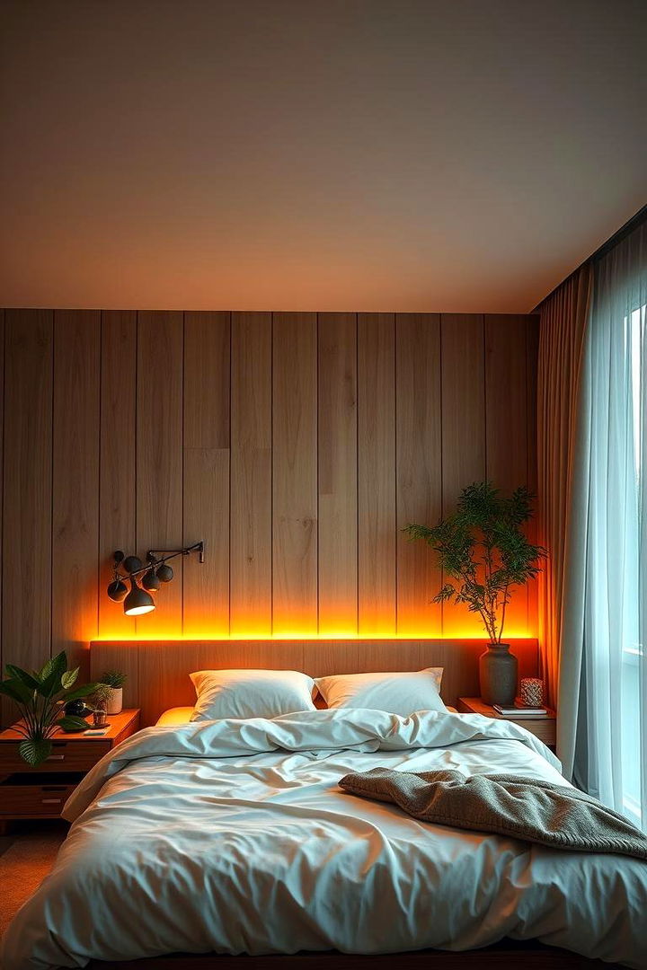 Harmonious Neon and Natural Elements - 22 Neon Bedroom Ideas