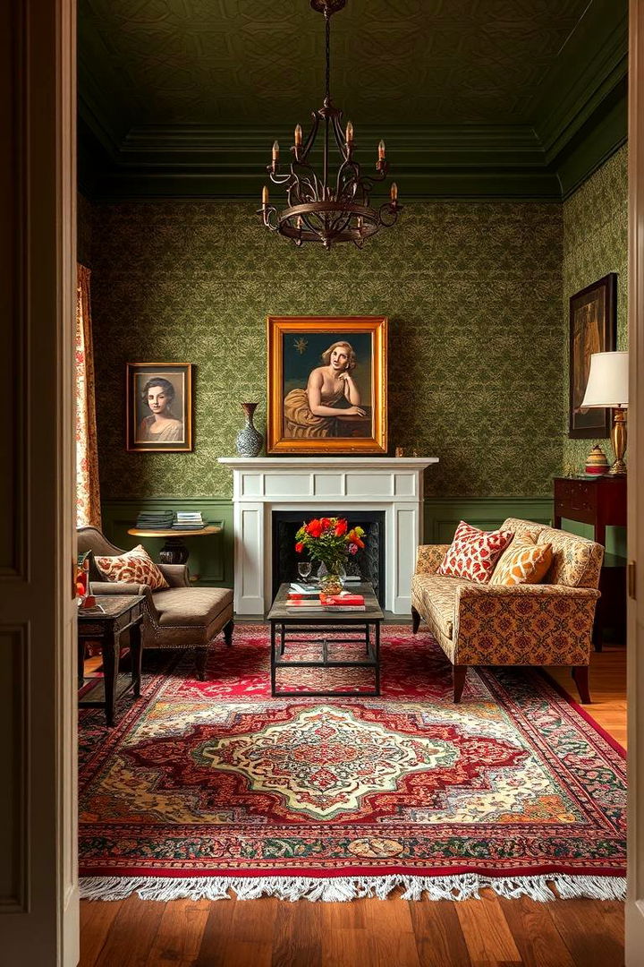 Harmonious Patterned Delight - 22 Olive Green Bedroom Ideas