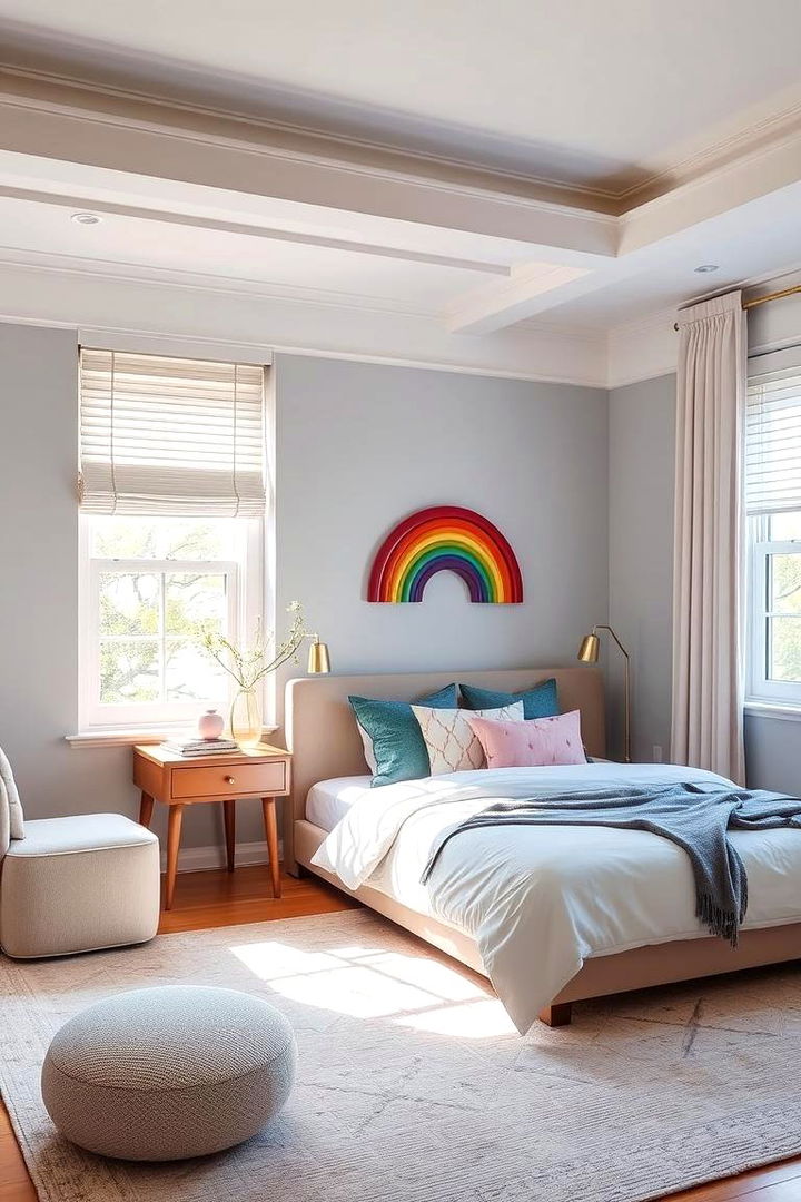 Harmonious Rainbow Balance - 22 Rainbow Bedroom Ideas