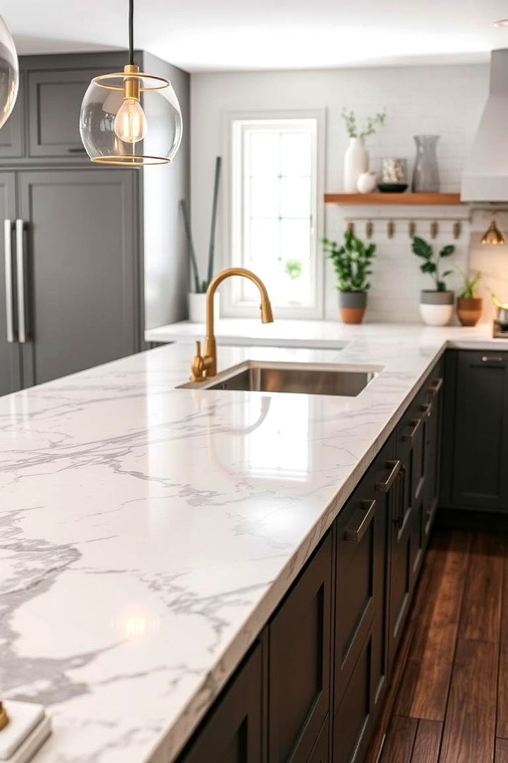 Harmonizing Function and Beauty - 22 Quartz Kitchen Countertops