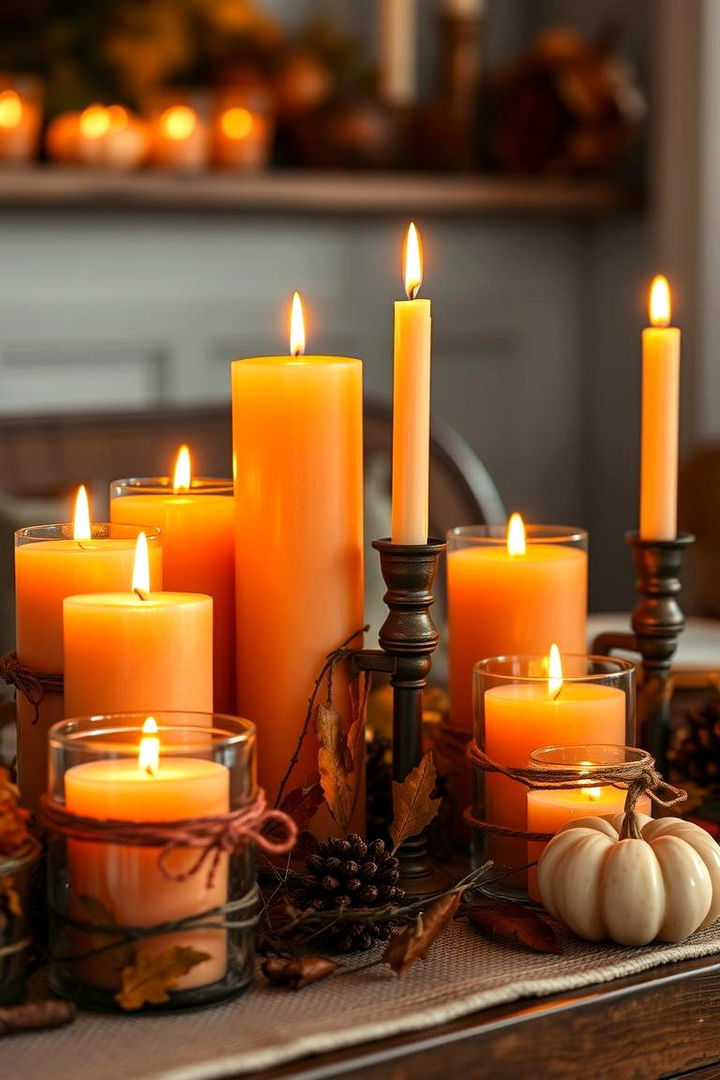 Harvest Themed Candles - 22 Thanksgiving Decor Ideas