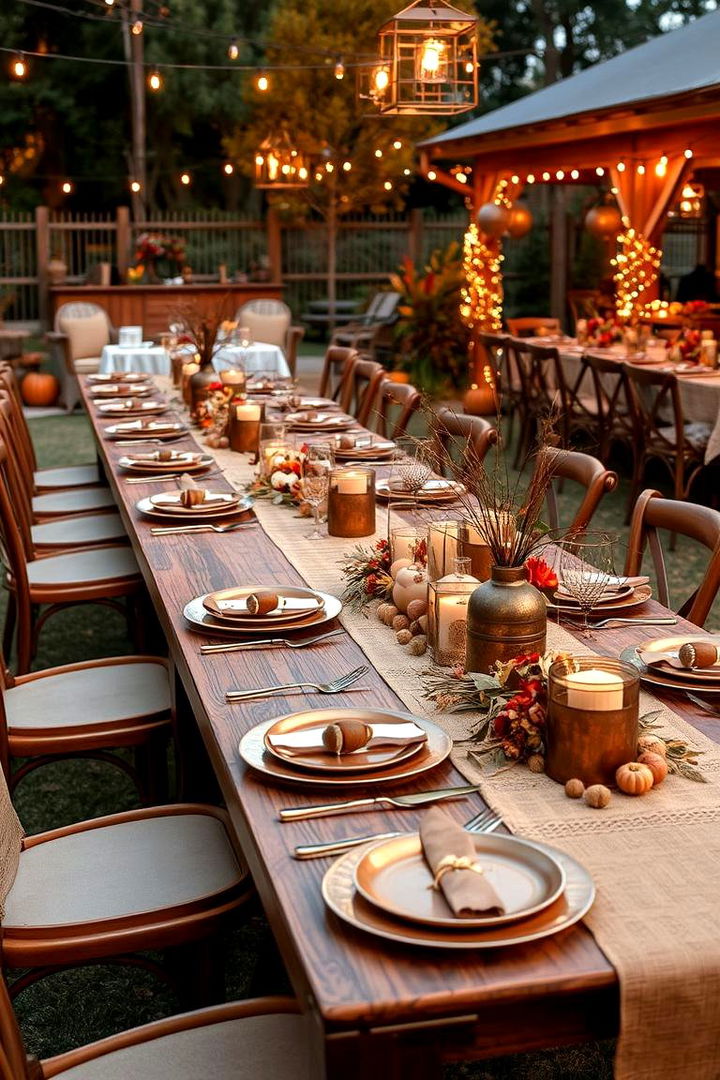 Harvest Themed Table Settings Outdoors - 22 fall outdoor decorating ideas