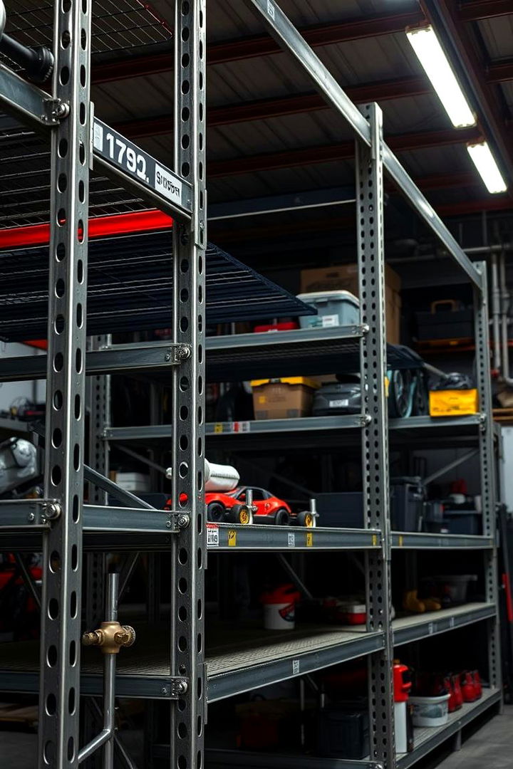 Heavy Duty Metal Shelving for Tough Storage - 22 Garage Shelving Ideas