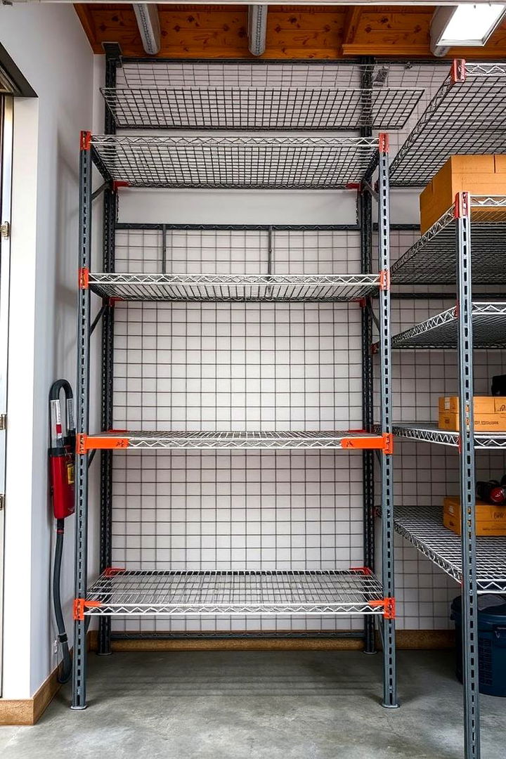 Heavy Duty Wire Grid Shelving for Robust Storage - 22 Garage Shelving Ideas