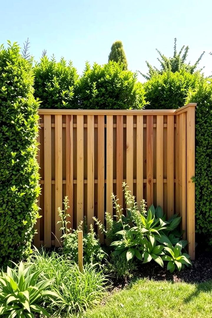 Hedge Hybrid Budget Fence - 22 Cheap Privacy Fence Ideas