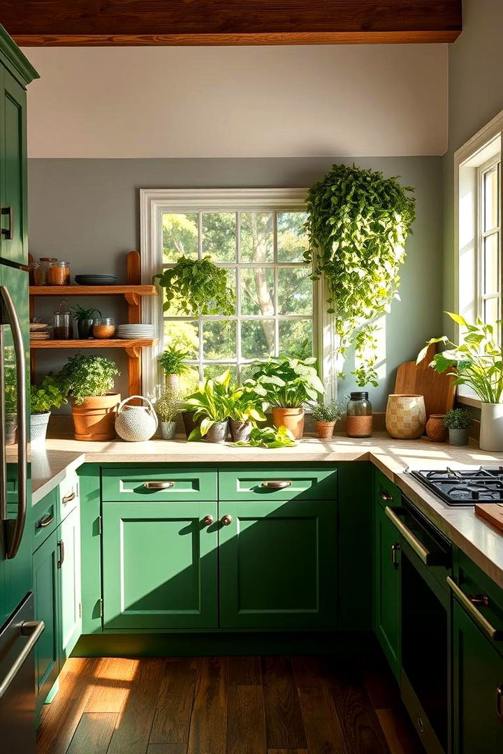 Herb Garden Kitchen Oasis - 22 Green and Brown Kitchen Ideas