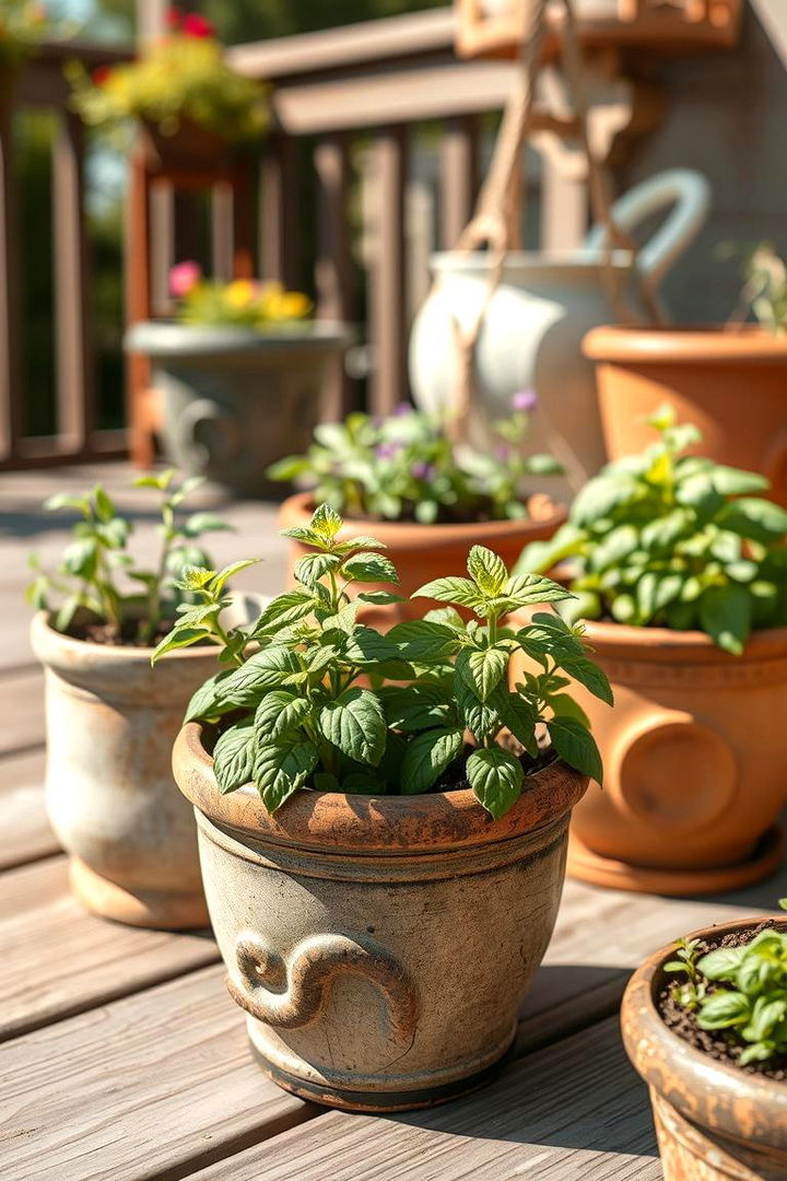 Herb Garden on Deck - 22 Deck Decorating Ideas With Plants