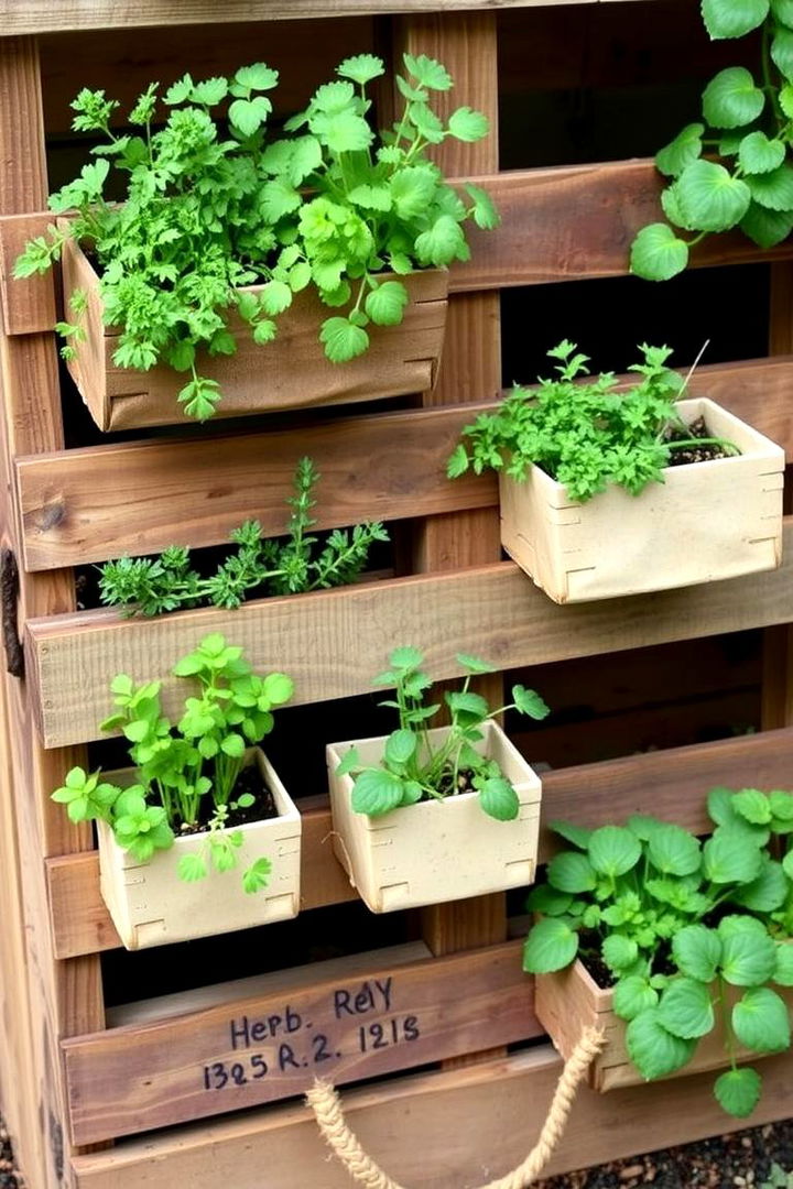 Herb Pallet Garden - 22 Pallet Garden Ideas
