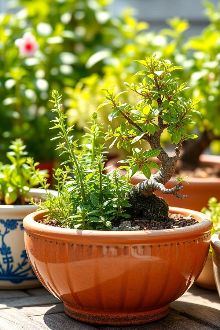 Herb and Bonsai Combination Garden - 22 Bonsai Garden Ideas
