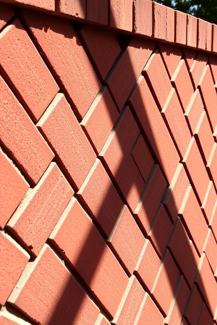 Herringbone Brick Design - 22 Front Yard Brick Fence Ideas