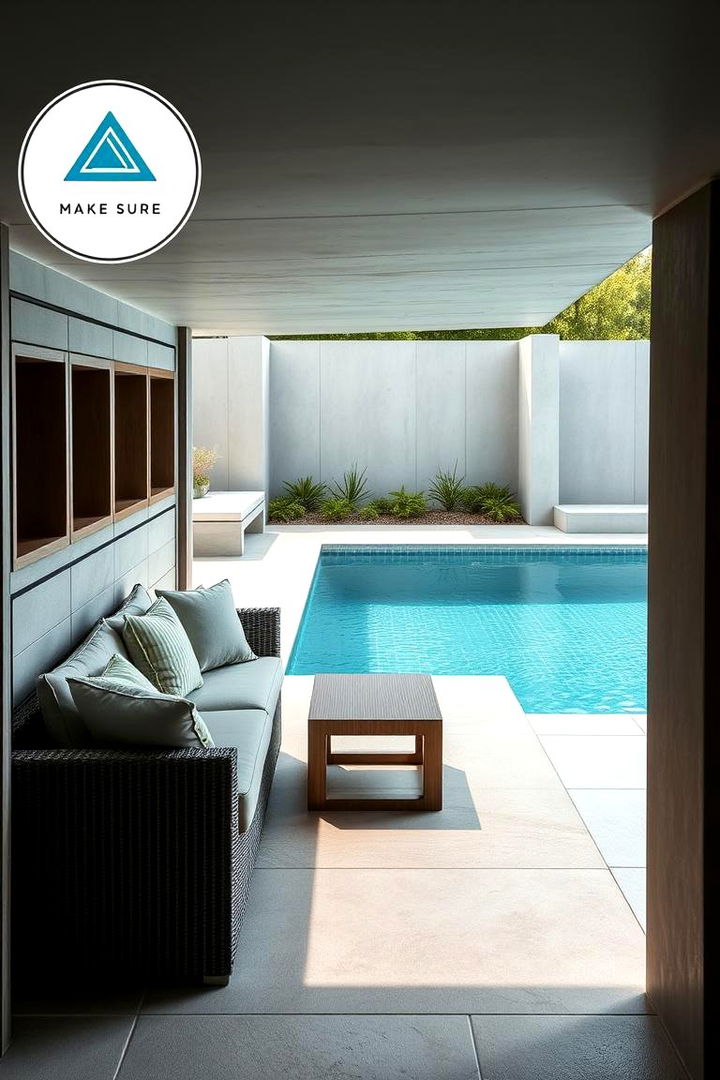 Hidden Compartment Seating for Discreet Storage - 22 Pool Storage Ideas