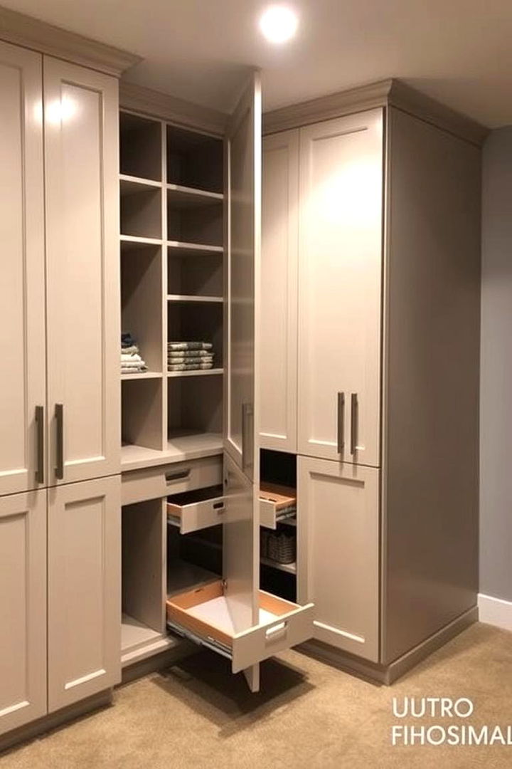 Hidden Corner Storage - 22 Basement Storage Ideas