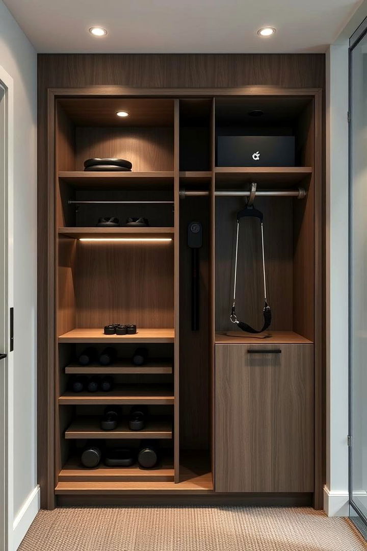 Hidden Gym Storage Ideas - 22 Small Home Gym Ideas