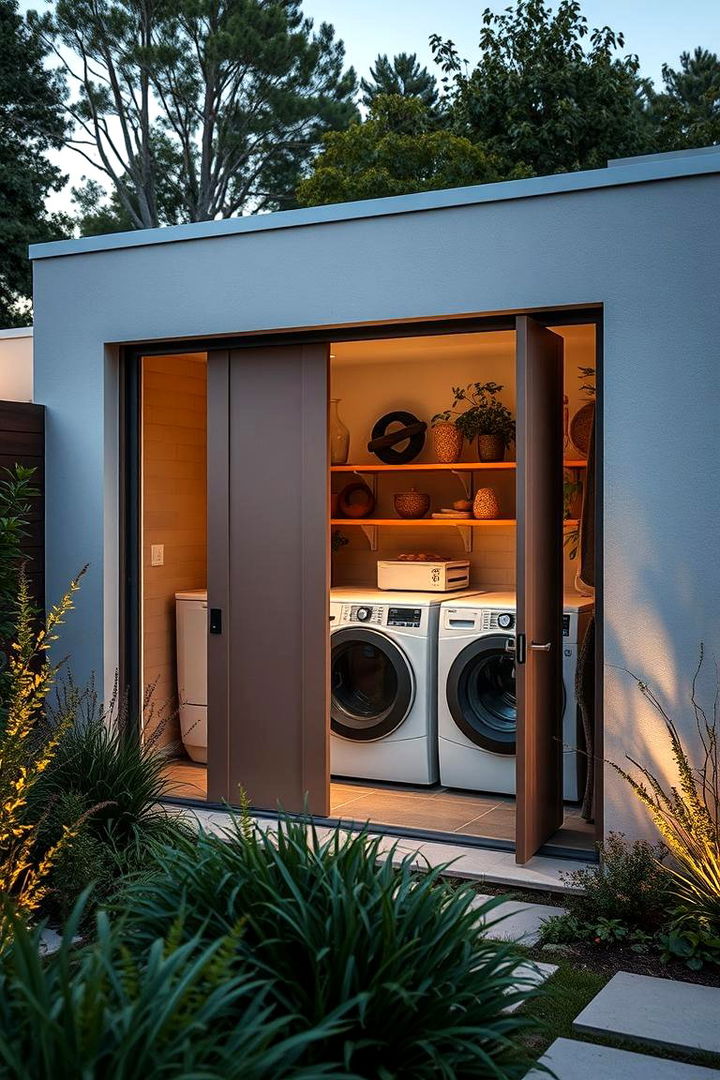 Hidden Laundry Retreat for Private Convenience - 22 Outdoor Laundry Area Design Ideas