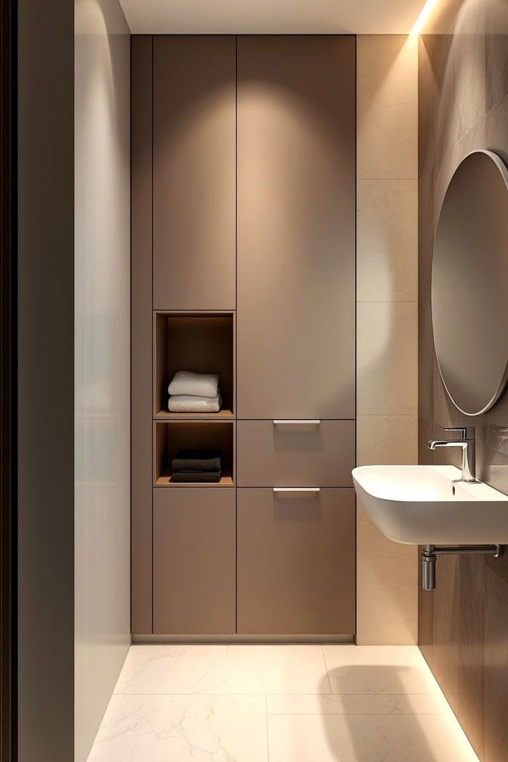 Hidden Panels for Discreet Decluttering - 22 Bathroom Wall Storage Ideas