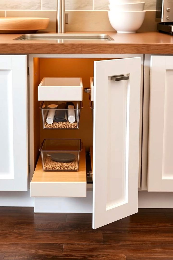 Hidden Pull out Organizers - 22 Pedestal Sink Storage Ideas