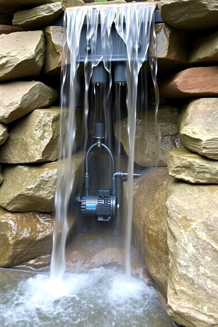 Hidden Pump Mechanism Design - 22 Pondless Waterfall Design Ideas